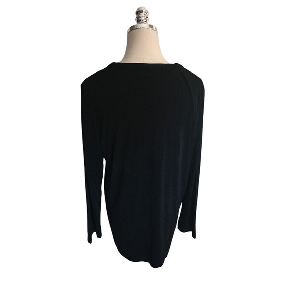 Slinky Brand Cardigan Women's Size Medium Black Jacket Long Sleeve Stretch - Picture 5 of 6